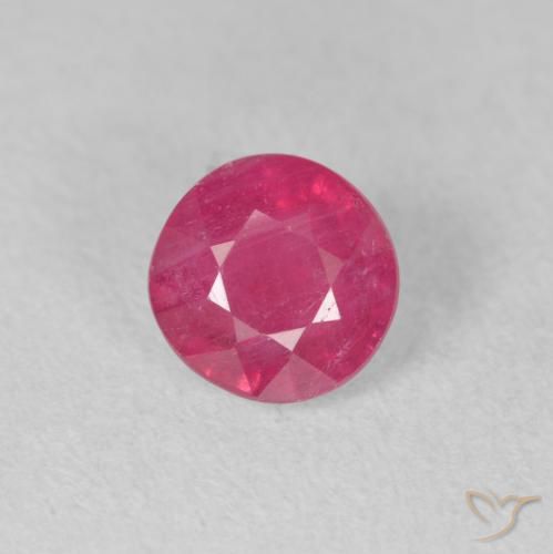 1.48ct Natural Medium Red Ruby, Round, VS-SI