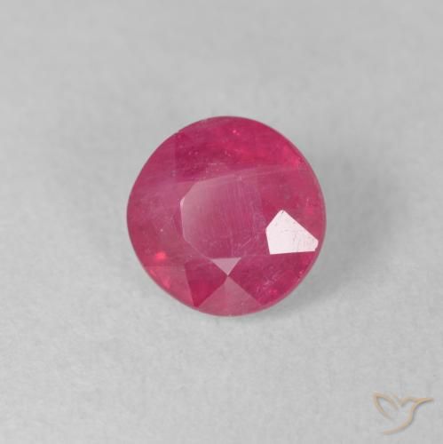 1.48 ct Red Ruby Stone, Natural Ruby in Round Facet Shape for Sale