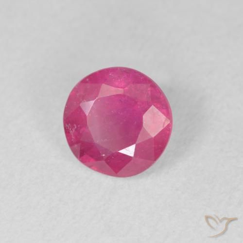 1.41 ct Red Ruby Stone, Natural Ruby in Round Facet Shape for Sale