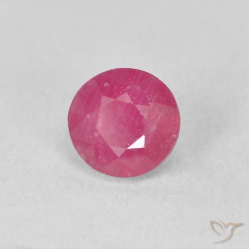 1.79 ct Red Ruby Stone, Natural Ruby in Round Facet Shape for Sale