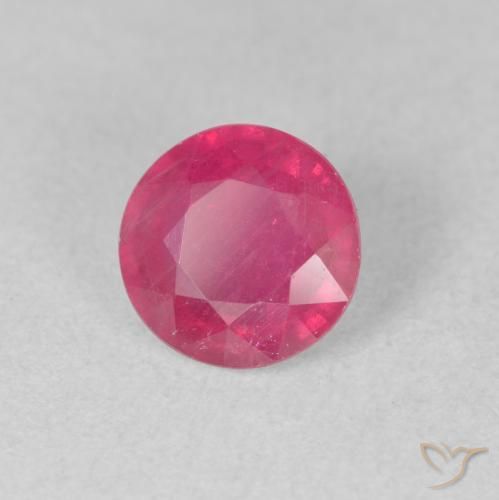 1.74 ct Red Ruby Stone, Natural Ruby in Round Facet Shape for Sale