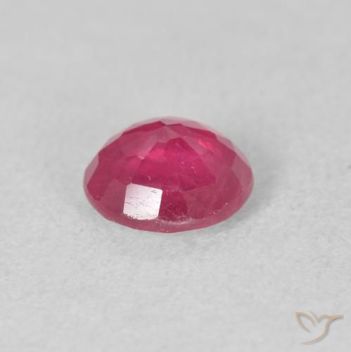 Ruby Gemstone in 7 mm (calibrated) Size for Sale, Ruby Stone in Pinkish Red Color