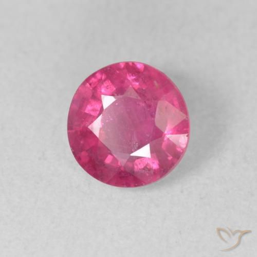 1.32 ct Pink Ruby Stone, Natural Ruby in Round Facet Shape for Sale