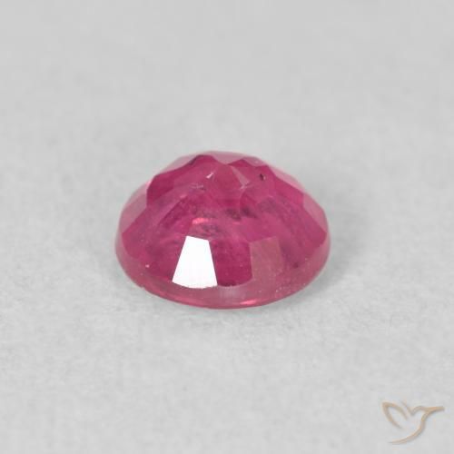 Ruby Gemstone in 6.5 mm (calibrated) Size for Sale, Ruby Stone in Hot Pink Color