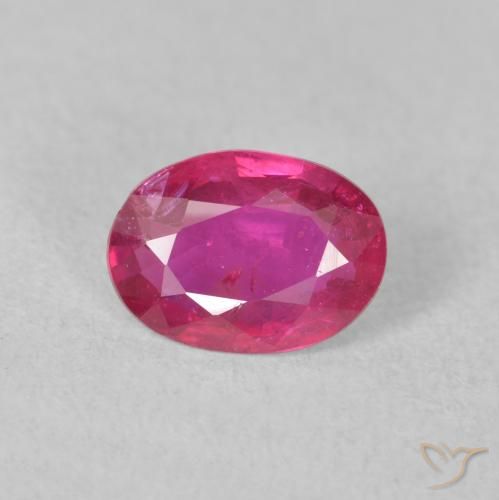 1.23 ct Red Ruby Gemstone, Ruby Gem in Oval Facet Shape for Sale.
