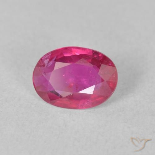 1.23 ct Red Ruby Stone, Natural Ruby in Oval Facet Shape for Sale