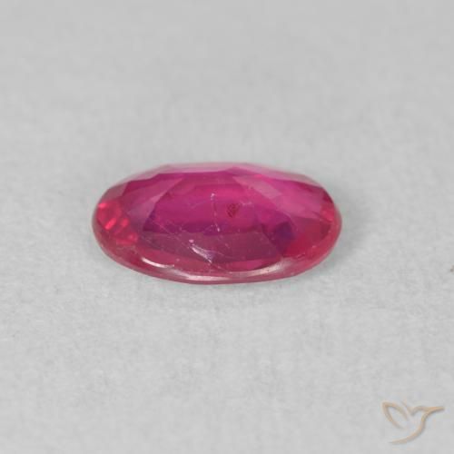 Ruby Gemstone in 8 x 6 mm (calibrated) Size for Sale, Ruby Stone in Medium Red Color