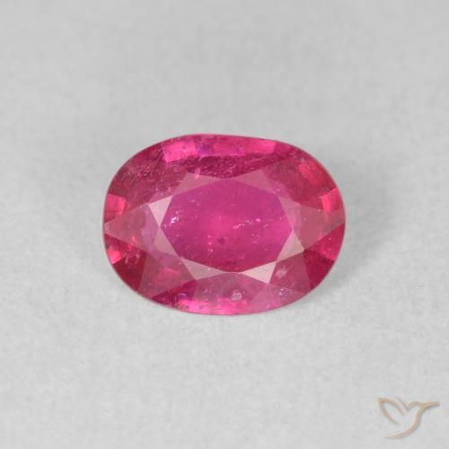 1.23 ct Red Ruby Gemstone, Ruby Gem in Oval Facet Shape for Sale.