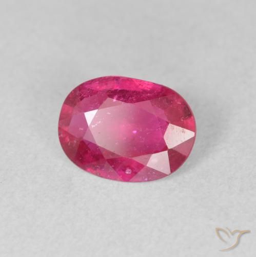 1.23 ct Red Ruby Stone, Natural Ruby in Oval Facet Shape for Sale