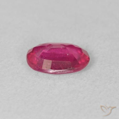 Ruby Gemstone in 8 x 6 mm (calibrated) Size for Sale, Ruby Stone in Reddish Pink Color