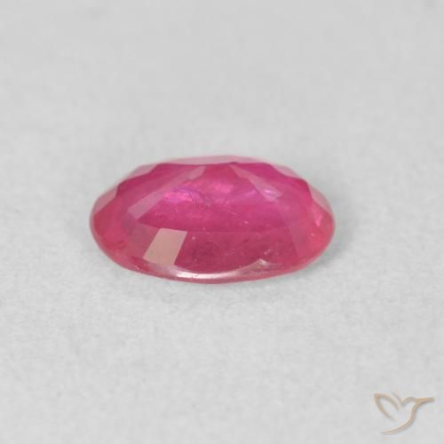Ruby Gemstone in 8 x 6 mm (calibrated) Size for Sale, Ruby Stone in Hot Pink Color
