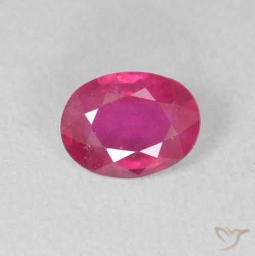 1.33 ct Red Ruby Gemstone, Ruby Gem in Oval Facet Shape for Sale.