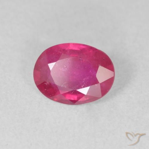 1.33 ct Red Ruby Stone, Natural Ruby in Oval Facet Shape for Sale