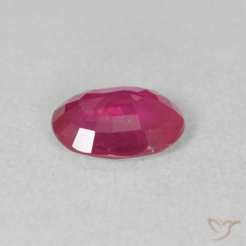 Ruby Gemstone in 8 x 6 mm (calibrated) Size for Sale, Ruby Stone in Reddish Pink Color