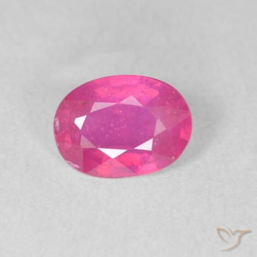 1.26 ct Pink Ruby Gemstone, Ruby Gem in Oval Facet Shape for Sale.