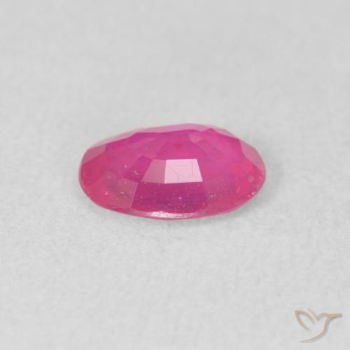 Ruby Gemstone in 8 x 6 mm (calibrated) Size for Sale, Ruby Stone in Hot Pink Color
