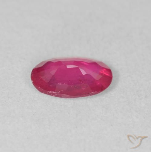 Ruby Gemstone in 8 x 6 mm (calibrated) Size for Sale, Ruby Stone in Reddish Pink Color