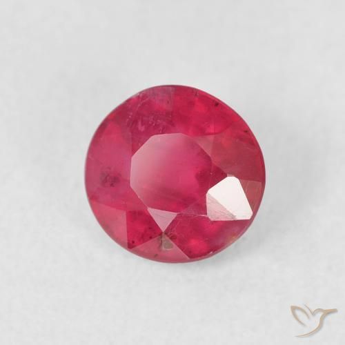 1.48 ct Red Ruby Stone, Natural Ruby in Round Facet Shape for Sale