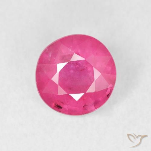 1.40ct Natural Deep Magenta Ruby, Round, VS-SI