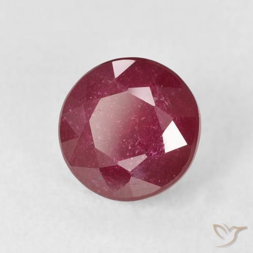2.33 ct Red Ruby Stone, Natural Ruby in Round Facet Shape for Sale