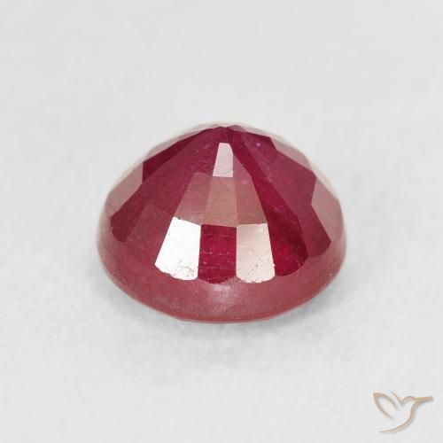 Ruby Gemstone in 7 mm (calibrated) Size for Sale, Ruby Stone in Dark Red Color