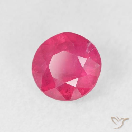 1.54 ct Pink Ruby Stone, Natural Ruby in Round Facet Shape for Sale