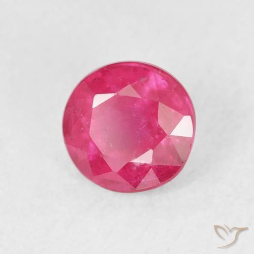 1.60 ct Pink Ruby Stone, Natural Ruby in Round Facet Shape for Sale