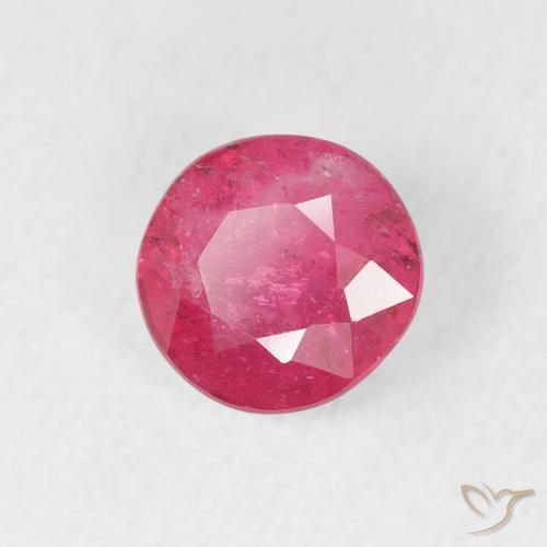 1.18 ct Pink Ruby Stone, Natural Ruby in Round Facet Shape for Sale