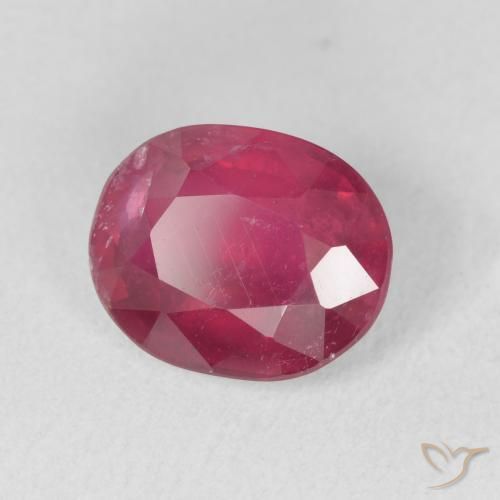 3.36 ct Red Ruby Stone, Natural Ruby in Oval Facet Shape for Sale