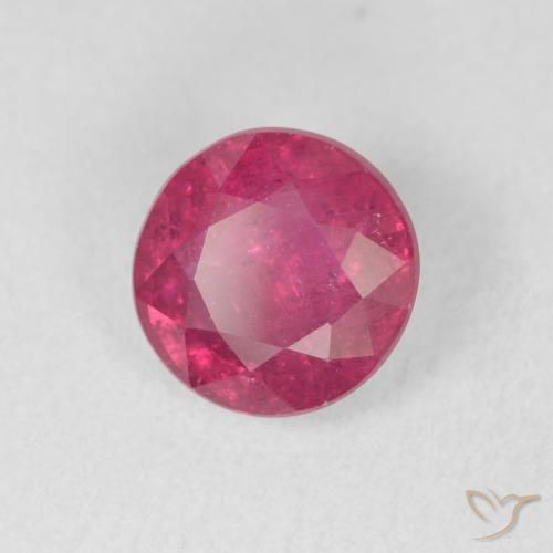 2.18 ct Red Ruby Stone, Natural Ruby in Round Facet Shape for Sale