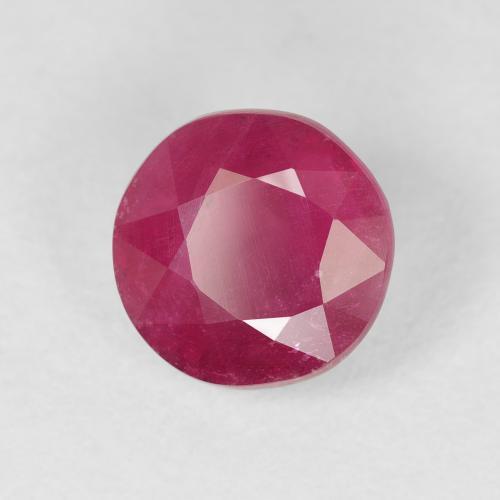 3.37 ct Red Ruby Stone, Natural Ruby in Round Facet Shape for Sale