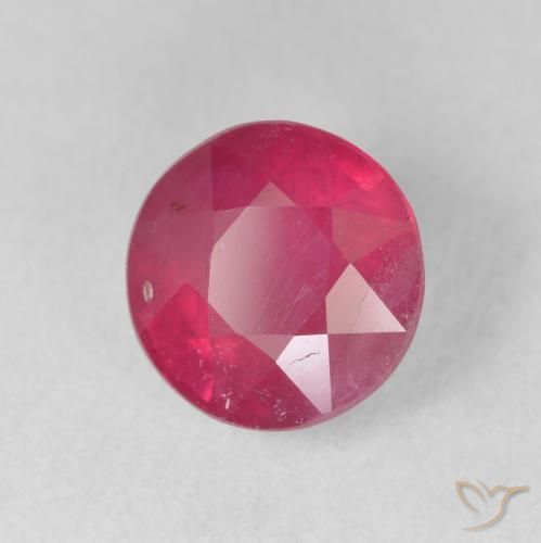 3.12 ct Red Ruby Stone, Natural Ruby in Round Facet Shape for Sale
