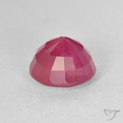 Ruby Gemstone in 8 mm (calibrated) Size for Sale, Ruby Stone in Pinkish Red Color