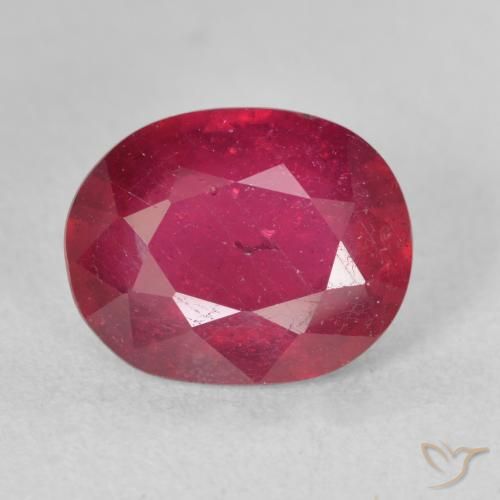 3.60 ct Red Ruby Gemstone, Ruby Gem in Oval Facet Shape for Sale.