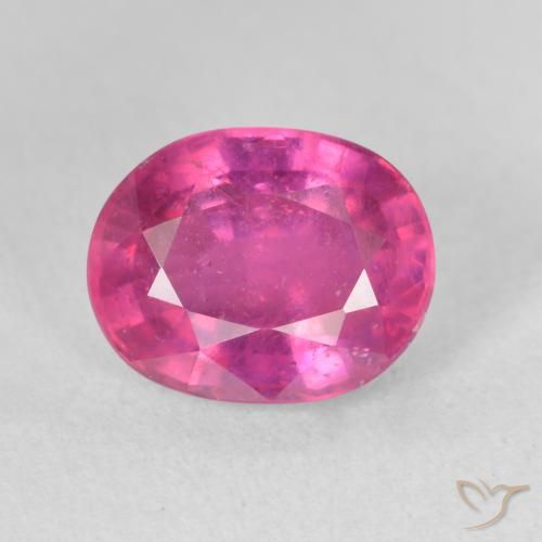 3.90 ct Pink Ruby Gemstone, Ruby Gem in Oval Facet Shape for Sale.