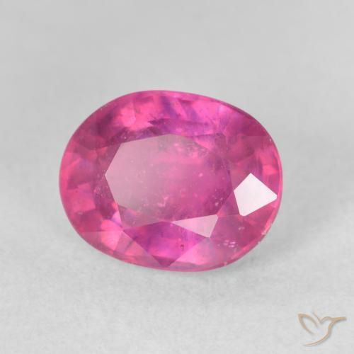 3.90 ct Pink Ruby Stone, Natural Ruby in Oval Facet Shape for Sale