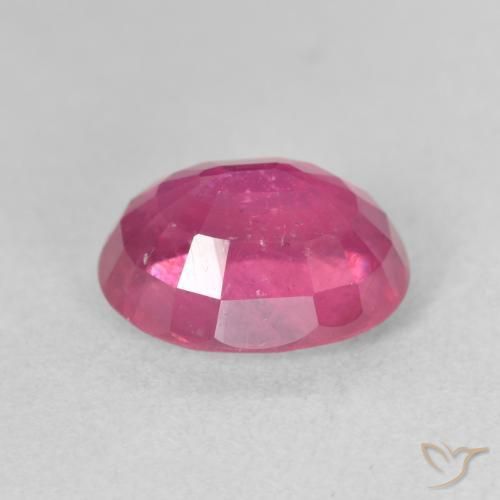 Ruby Gemstone in 10 x 8 mm (calibrated) Size for Sale, Ruby Stone in Deep Magenta Color