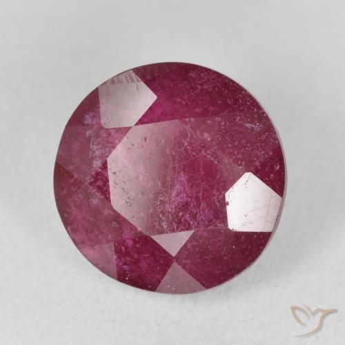 6.04 ct Red Ruby Stone, Natural Ruby in Round Facet Shape for Sale