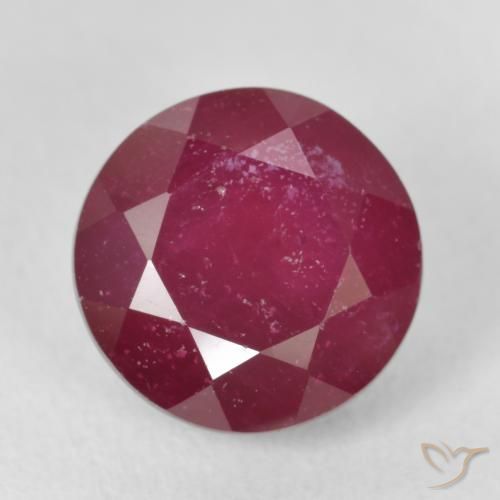5.93ct Natural Deep Reddish Pink Ruby, Round, VS-SI