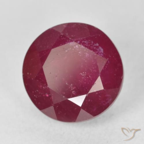 5.93 ct Red Ruby Stone, Natural Ruby in Round Facet Shape for Sale