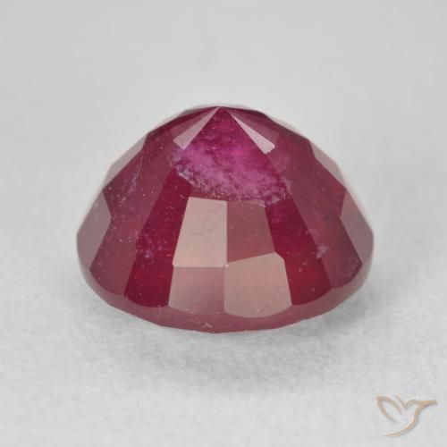 Ruby Gemstone in 10 mm (calibrated) Size for Sale, Ruby Stone in Deep Reddish Pink Color