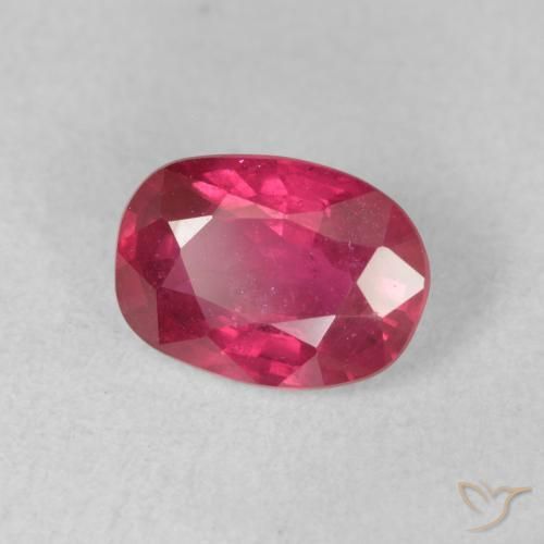 1.58 ct Red Ruby Stone, Natural Ruby in Oval Facet Shape for Sale