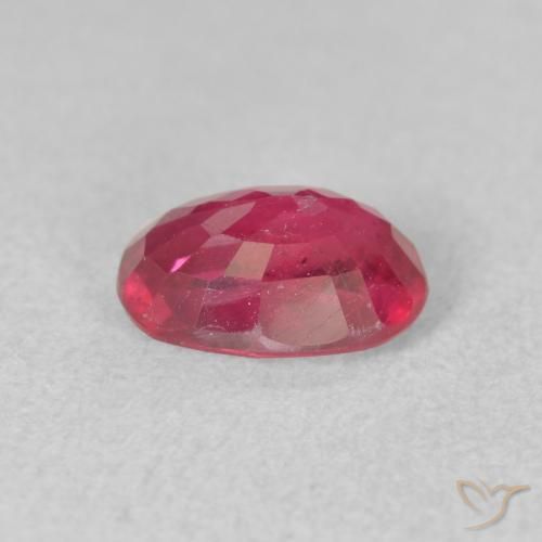 Ruby Gemstone in 7.9 x 5.7 mm Size for Sale, Ruby Stone in Deep Reddish Pink Color