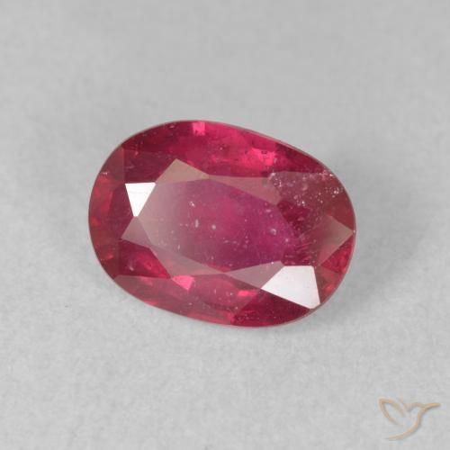 1.73 ct Red Ruby Stone, Natural Ruby in Oval Facet Shape for Sale