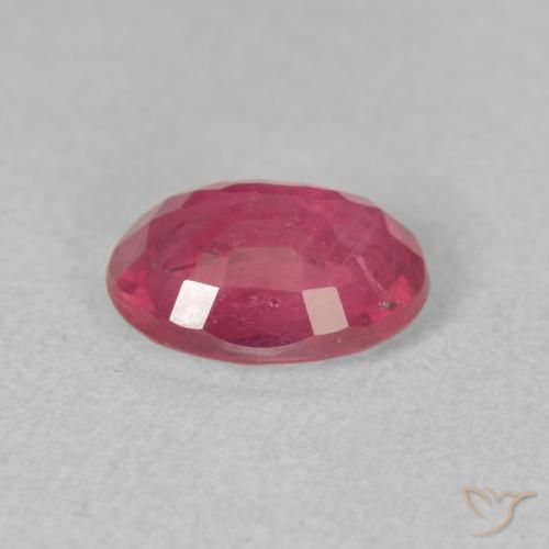 Ruby Gemstone in 8 x 6 mm (calibrated) Size for Sale, Ruby Stone in Pinkish Red Color