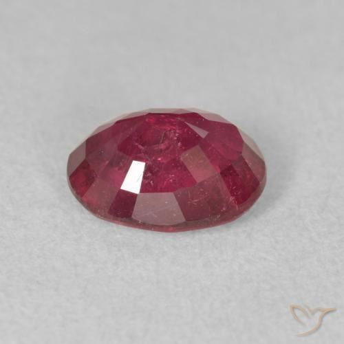 Ruby Gemstone in 8 x 6 mm (calibrated) Size for Sale, Ruby Stone in Dark Red Color