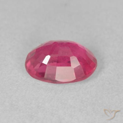 Ruby Gemstone in 8 x 6 mm (calibrated) Size for Sale, Ruby Stone in Medium Pink Color