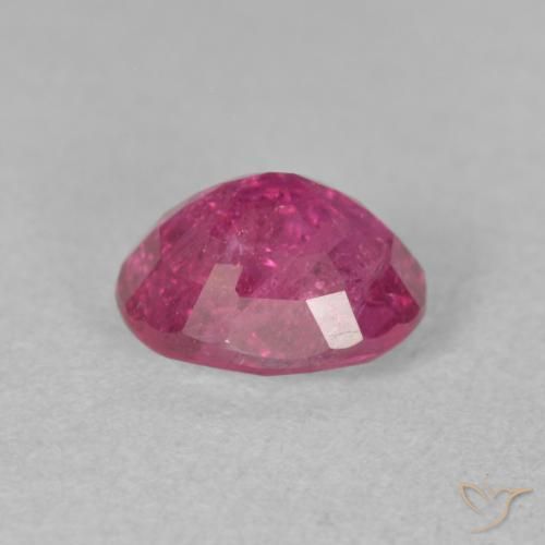 Ruby Gemstone in 8 x 6 mm (calibrated) Size for Sale, Ruby Stone in Deep Magenta Color
