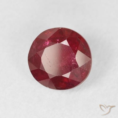 1.74 ct Red Ruby Stone, Natural Ruby in Round Facet Shape for Sale