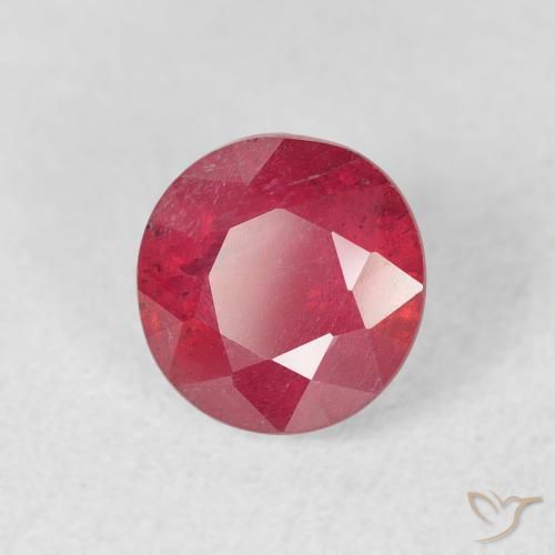 1.51 ct Red Ruby Stone, Natural Ruby in Round Facet Shape for Sale